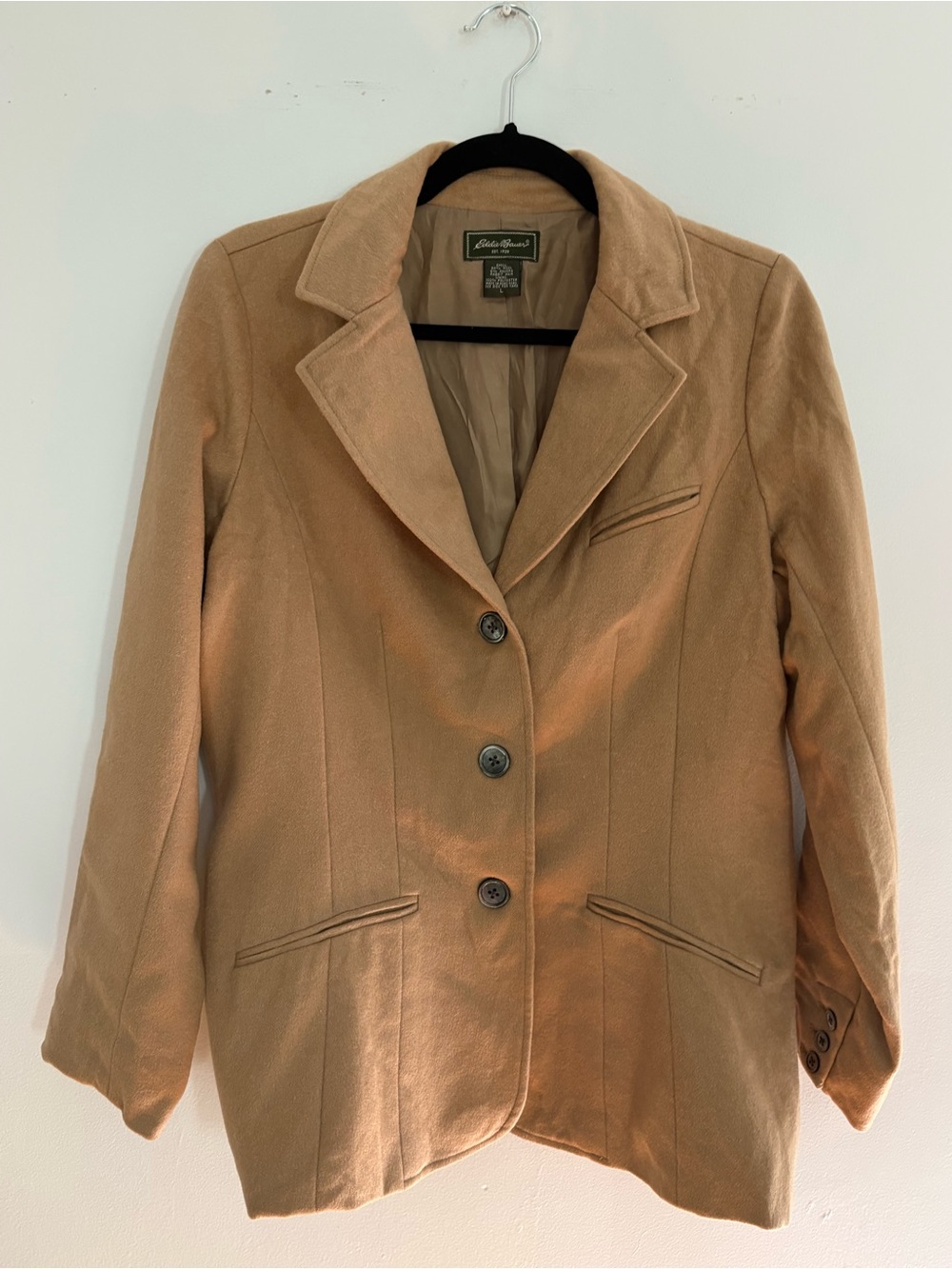 Eddie Bauer Vintage Womens Camel/
 Tan Blazer Jacket Wool Angora Rabbit Large
